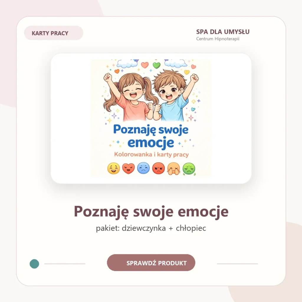 Poznaję swoje emocje – kolorowanka i karty pracy – pakiet dziewczynka + chłopiec