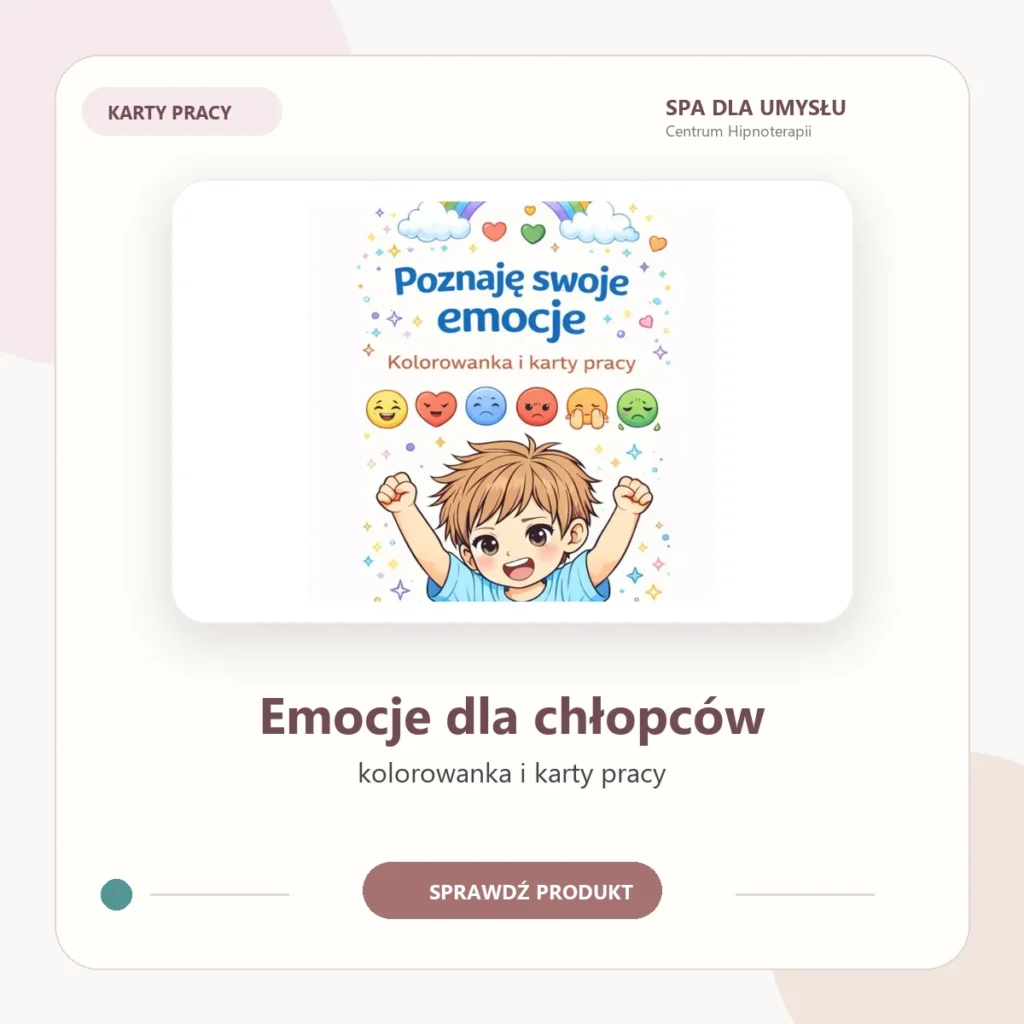 Poznaję swoje emocje – kolorowanka i karty pracy – dla chłopców
